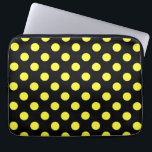 Gelbe Polka-Punkte auf schwarzem Hintergrund Laptopschutzhülle<br><div class="desc">Gelbe Polka-Punkte auf schwarzem Hintergrund</div>