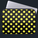 Gelbe Polka-Punkte auf schwarzem Hintergrund Laptopschutzhülle<br><div class="desc">Gelbe Polka-Punkte auf schwarzem Hintergrund</div>