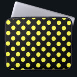 Gelbe Polka-Punkte auf schwarzem Hintergrund Laptopschutzhülle<br><div class="desc">Gelbe Polka-Punkte auf schwarzem Hintergrund</div>