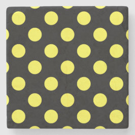 Gelbe Polka-Punkte auf schwarzem Hintergrund Steinuntersetzer
