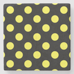 Gelbe Polka-Punkte auf schwarzem Hintergrund Steinuntersetzer