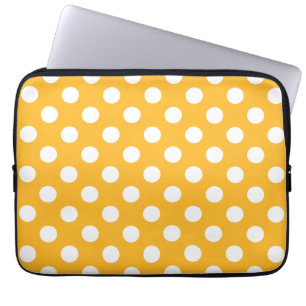 Gelbe Polka-Punkte Laptopschutzhülle