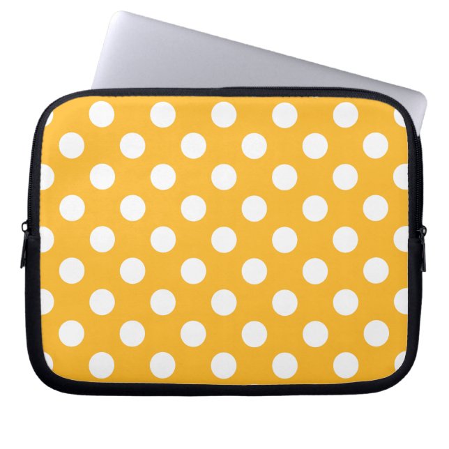 Gelbe Polka-Punkte Laptopschutzhülle (Vorderseite)
