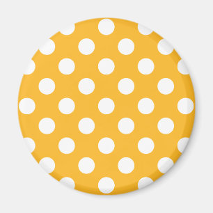 Gelbe Polka-Punkte Magnet