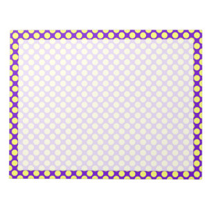 Gelbe Polka-Punkte mit Lila Hintergrund Notizblock