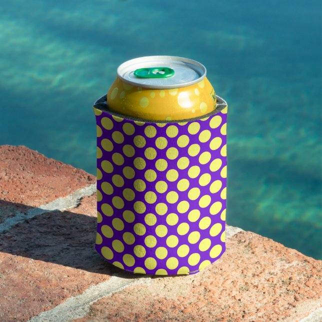 Gelbe Polka Punkte mit Lila Hintergrund STaylor Dosenkühler (In Situ Pool)