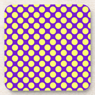 Gelbe Polka Punkte mit Lila Hintergrund STaylor Getränkeuntersetzer
