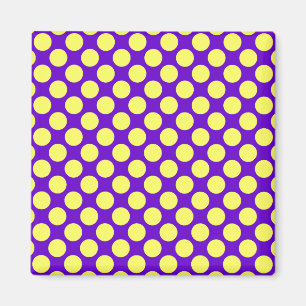 Gelbe Polka Punkte mit Lila Hintergrund STaylor Magnet