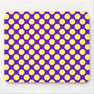 Gelbe Polka Punkte mit Lila Hintergrund STaylor Mousepad