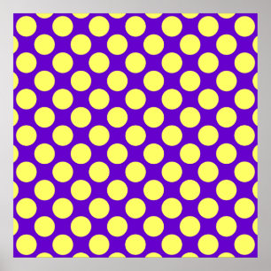 Gelbe Polka Punkte mit Lila Hintergrund STaylor Poster