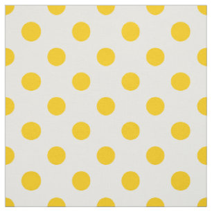Gelbe Polka-Punkte mit weißem Hintergrund Stoff