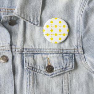 Gelbe Polka-Punkte, Polka-Dottern-Muster, Punkte, Button