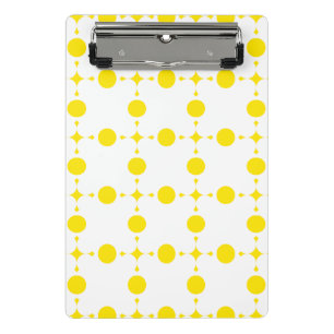 Gelbe Polka-Punkte, Polka-Dottern-Muster, Punkte,  Mini Klemmbrett