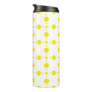 Gelbe Polka-Punkte, Polka-Dottern-Muster, Punkte, Thermosbecher