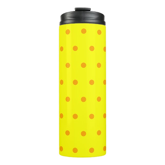 Gelbe Polka-Punkte Thermosbecher (Vorderseite)
