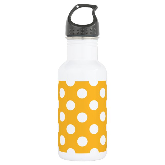 Gelbe Polka-Punkte Trinkflasche (Vorderseite)