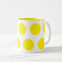 Gelbe Polka-Punkte Zweifarbige Tasse