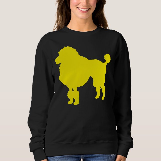 Gelbe Poodle-Silhouette Sweatshirt (Vorderseite)