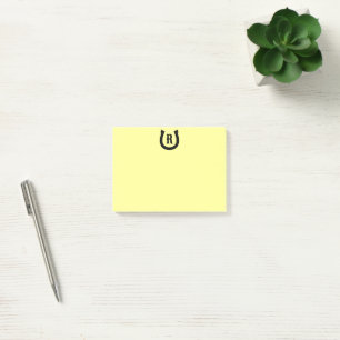 Gelbe Post-it®-Noten aus Hufeisen-Monogramm Post-it Klebezettel