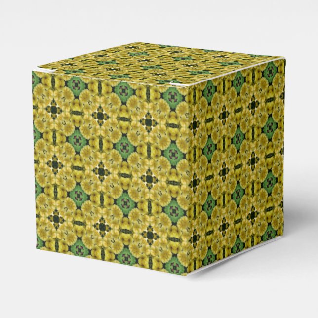 Gelbe Primrose Blume Abstrakt Art Geschenkschachtel (Vorderseite)