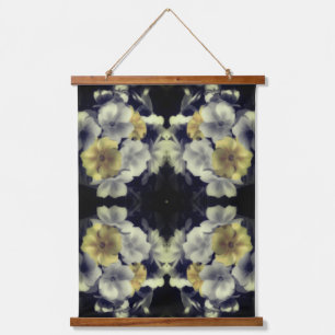 Gelbe Primrose Blume Abstrakt Wandteppich Mit Holzrahmen