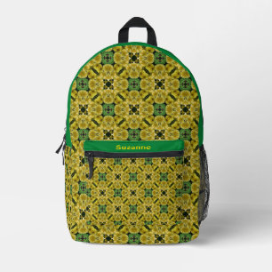 Gelbe Primrose Blume Abstrakte Kunst Personalisier Bedruckter Rucksack