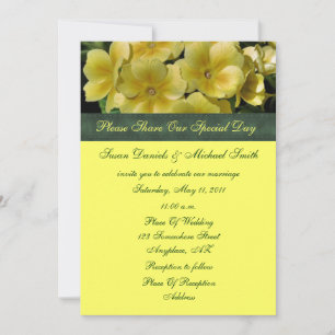 Gelbe Primrose Blume Hochzeitseinladung Einladung