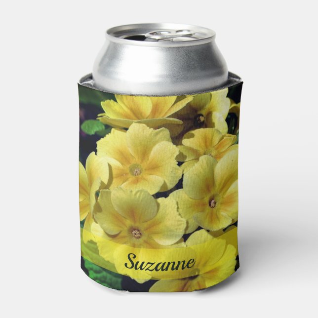 Gelbe Primrose Blume Personalisiert Dosenkühler (Kanne Vorderseite)
