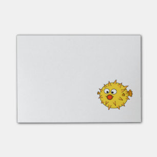 Gelbe Pufferfish Post-it Klebezettel
