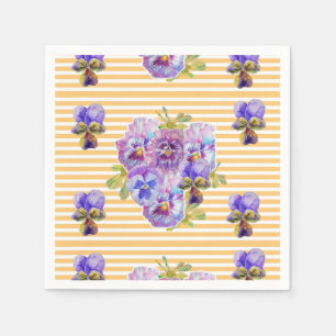 Gelbe Punkt Shabby Chic Blumen Servietten