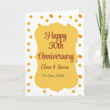 gelbe Punkte glitzern glücklich 30. Hochzeitstag J