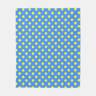 Gelbe Punkte-Muster auf blauem Hintergrund Fleecedecke