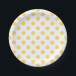 Gelbe Punkte Pappteller<br><div class="desc">Gelbe Punkte mit weißem Hintergrund</div>