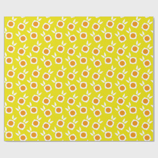 gelbe quadratische Blumen Geschenkpapier