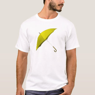 Gelbe Regenschirm-Hong T-Shirt