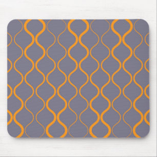 Gelbe, retro, coole trendige kurvige wellige Illus Mousepad
