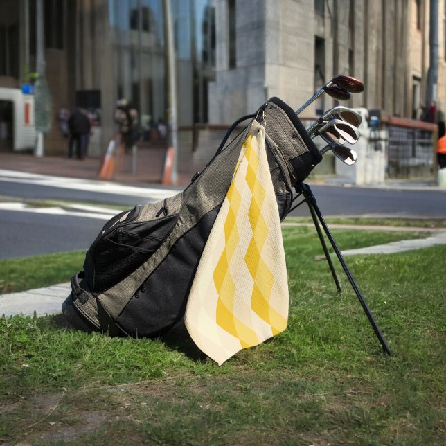 Gelbe Rhombus Golfhandtuch (golf towel)