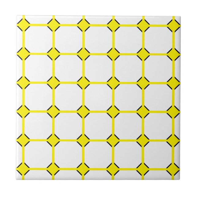 Gelbe Rhombus-Keramik, klein (4,25" x 4,25") Fliese (Vorderseite)