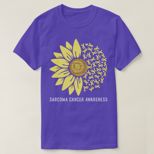 Gelbe Ribbon-Sonnenblume Sarcoma Krebs Bewusstsein T-Shirt (Design vorne)