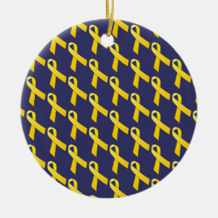 Gelbe Ribbons Keramikornament