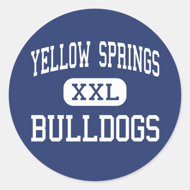 Gelbe Ringe - Bulldogs - Hoch - Gelbe Ringe Runder Aufkleber (Vorderseite)
