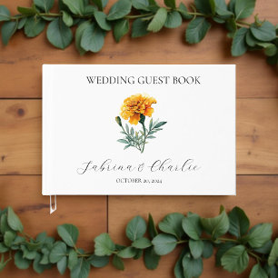 Gelbe Ringelblume Elegante Florale Wasserfarbe Hoc Gästebuch