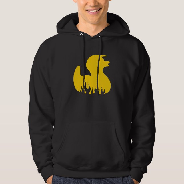 Gelbe Rockabilly Ente Hoodie (Vorderseite)