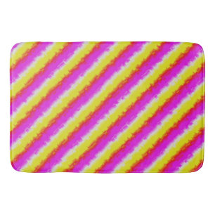 Gelbe Rosa Artdeco Regenbogen Streifen Badematte