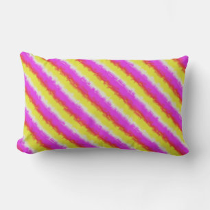 Gelbe Rosa Artdeco Regenbogen Streifen Kissen Für Draußen