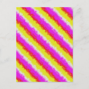 Gelbe Rosa Artdeco Regenbogen Streifen Postkarte