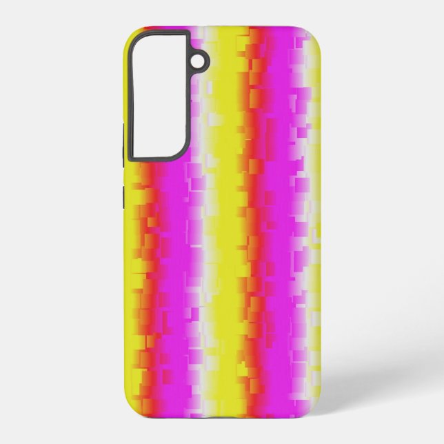 Gelbe Rosa Artdeco Regenbogen Streifen Samsung Galaxy Hülle (Rückseite)