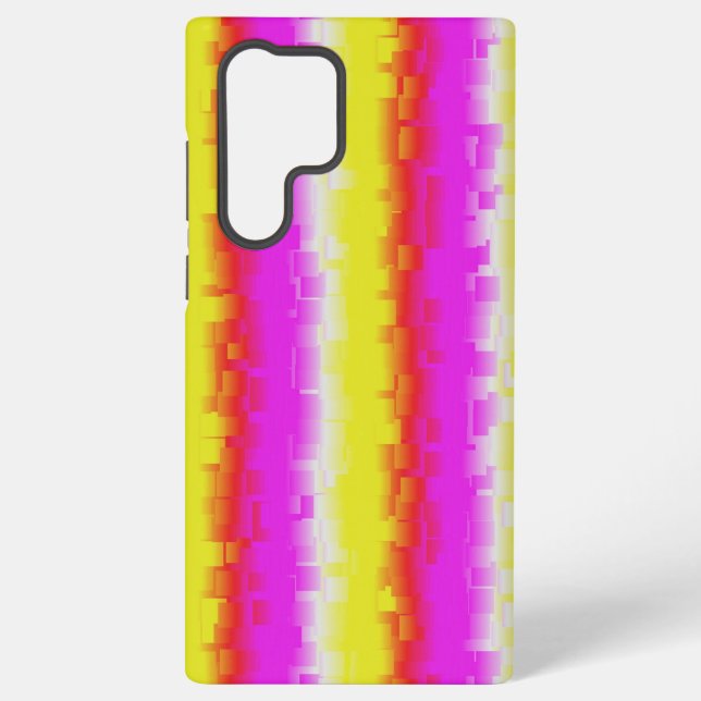 Gelbe Rosa Artdeco Regenbogen Streifen Samsung Galaxy Hülle (Rückseite)