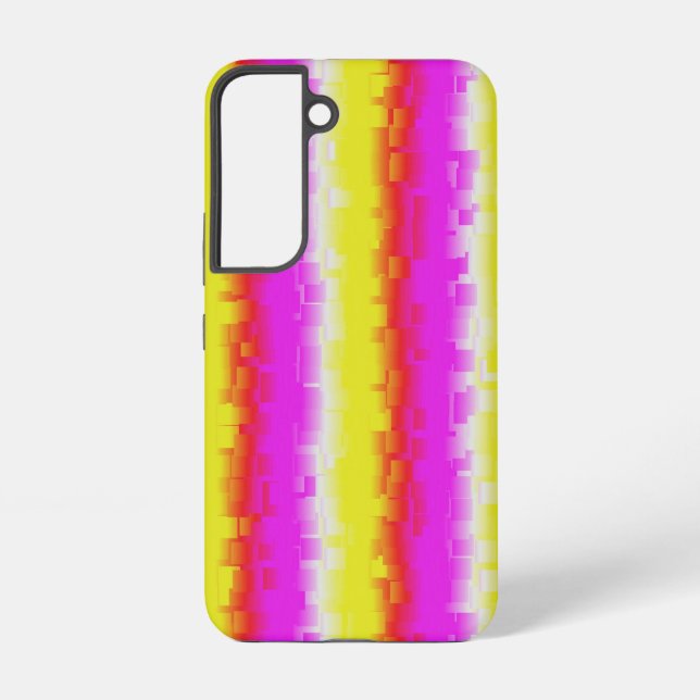 Gelbe Rosa Artdeco Regenbogen Streifen Samsung Galaxy Hülle (Rückseite)