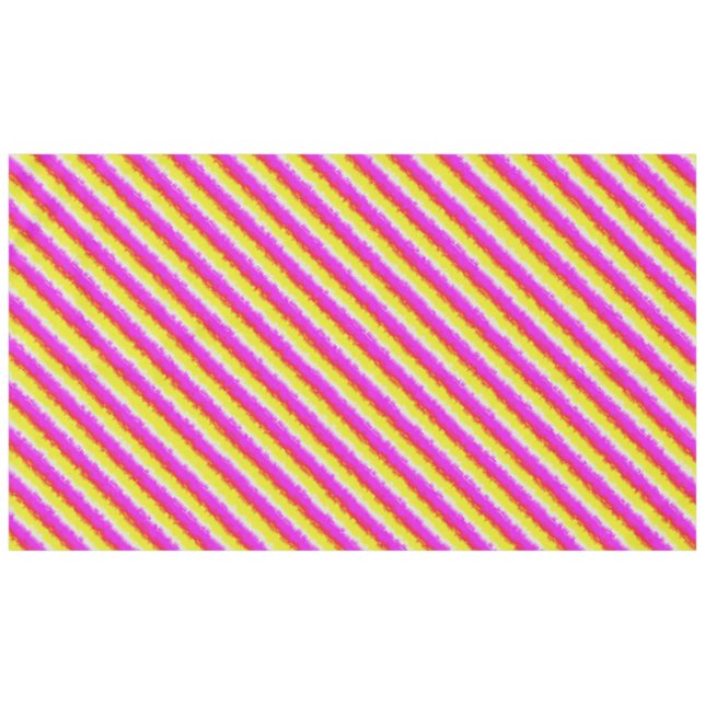 Gelbe Rosa Artdeco Regenbogen Streifen Tischdecke (Vorderseite (Horizontal))